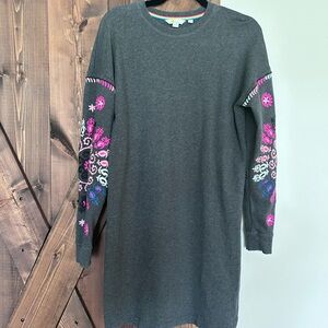 Boden Gray Sweater with Colorful Trim